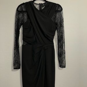 ASOS black cocktail dress. Lace Sleeves